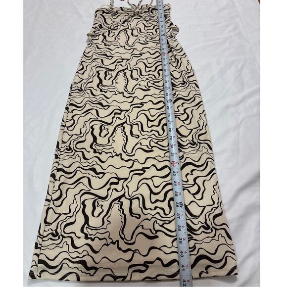 Abercrombie and Fitch Womens Small Abstract Brown Bodycon Midi Dress Party - Picture 9 of 9